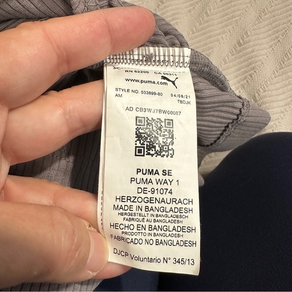 Sz. L Puma wrap crop top, gray, stretch, long sleeve, casual, date night - Picture 8 of 10